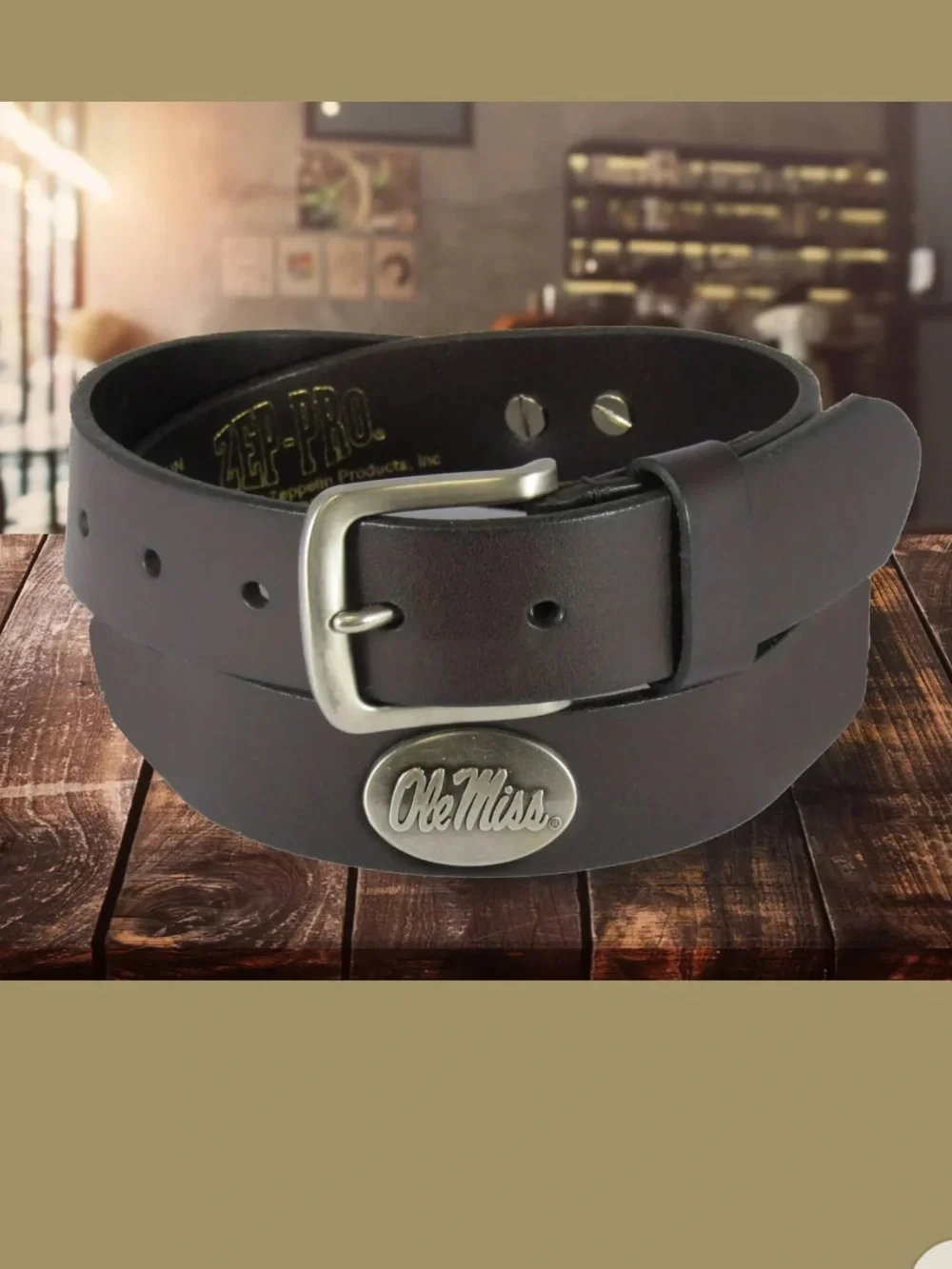 Zep -Pro Ole Miss Kids Brown Leather Belt Size Small.  New